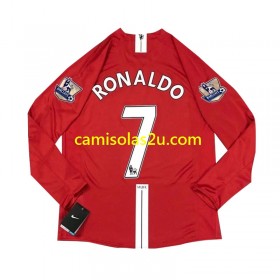 Camisolas de futebol Manchester United Cristiano Ronaldo 7 2007 Retro Equipamento Principal Manga Comprida